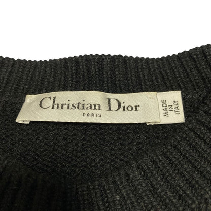 Dior Monochrome Flower Cashmere Knit Sweater 38 Black — view 5