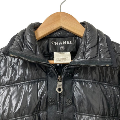 Chanel CC Logo Button Padded Jacket 36 Black — view 5