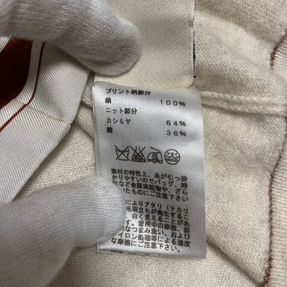 Hermes Twill Rene Exlibris Contrast Sleeveless Knit Blouse 40 Ivory Sweater — view 6