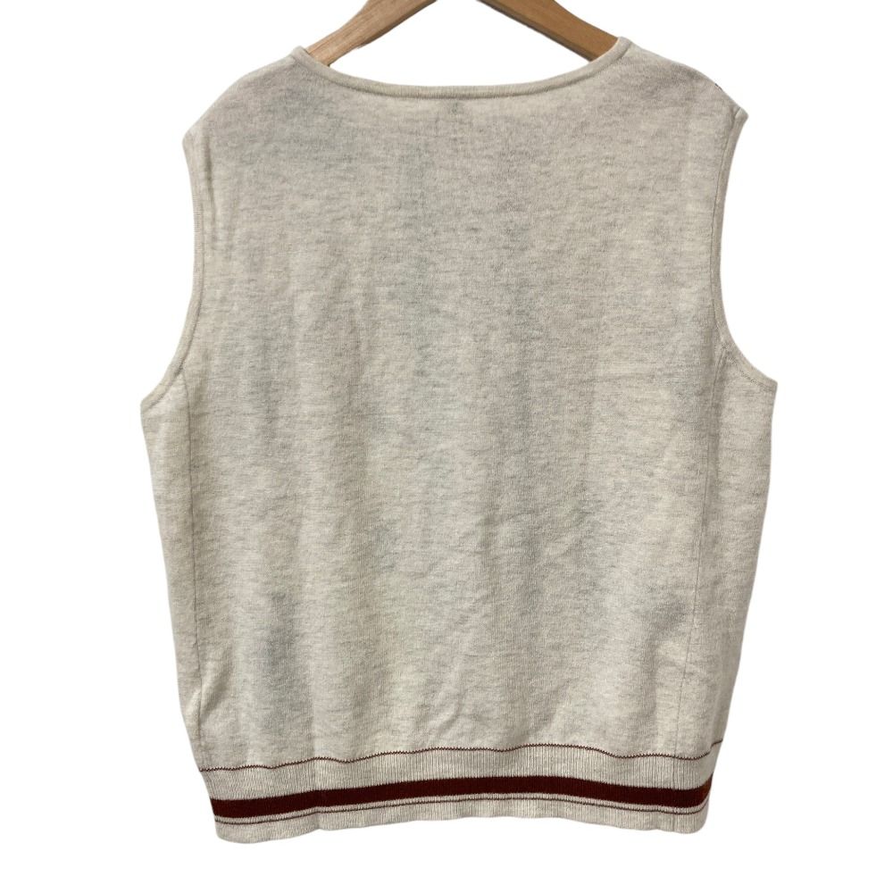 Hermes Twill Rene Exlibris Contrast Sleeveless Knit Blouse 40 Ivory Sweater — view 2