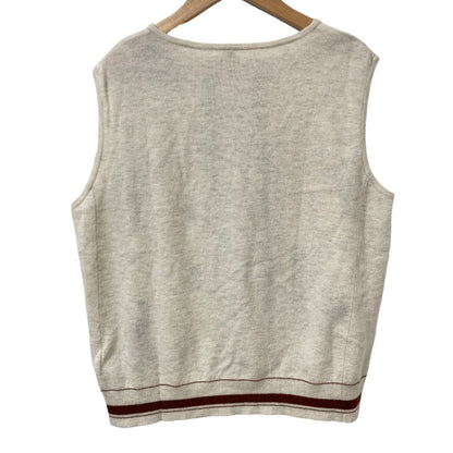 Hermes Twill Rene Exlibris Contrast Sleeveless Knit Blouse 40 Ivory Sweater — view 2