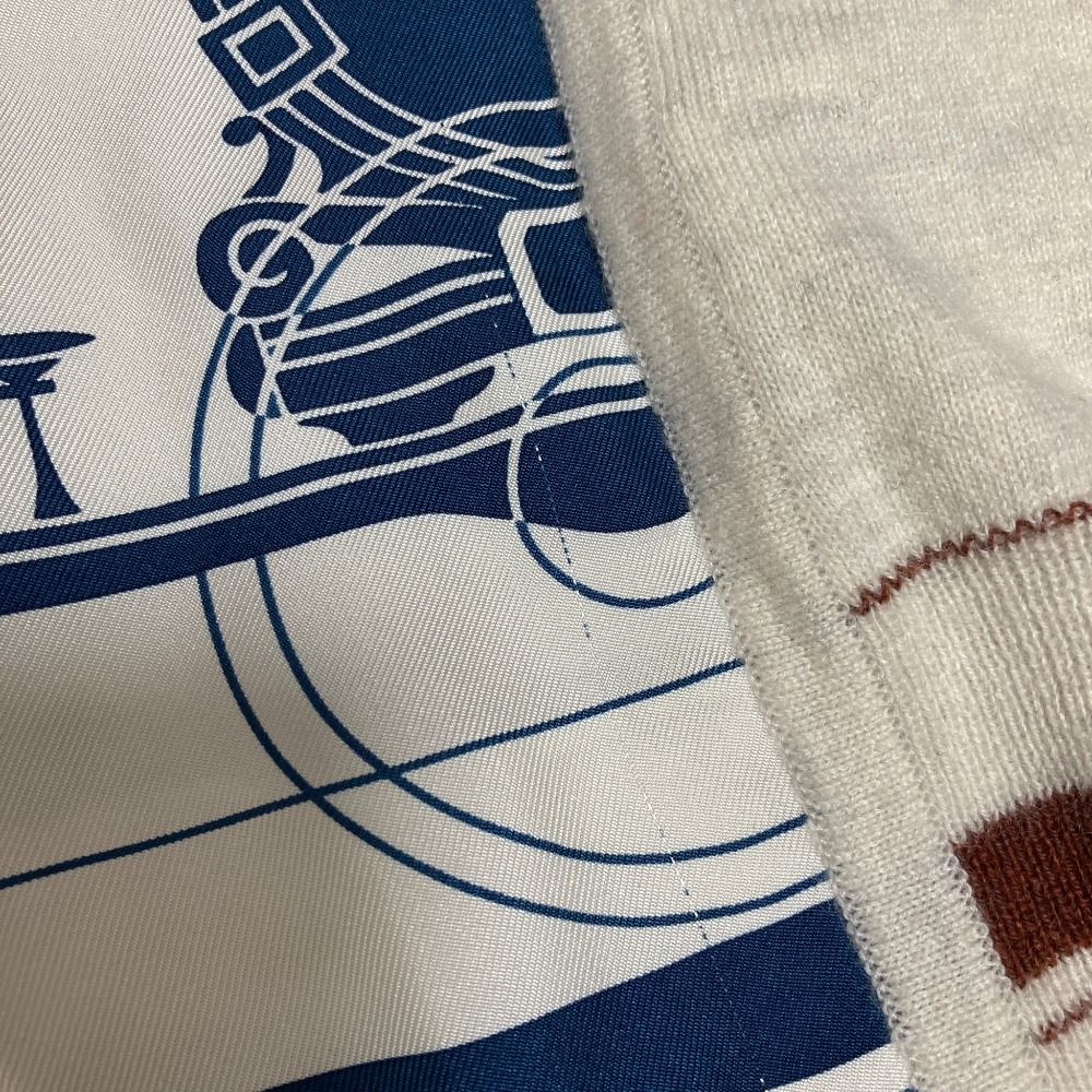 Hermes Twill Rene Exlibris Contrast Sleeveless Knit Blouse 40 Ivory Sweater — view 8