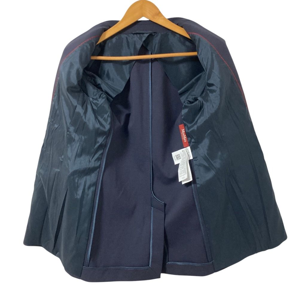 Max Mara Studio Mstriviera Riviera Viscose Jersey Jacket 42 Navy — view 3