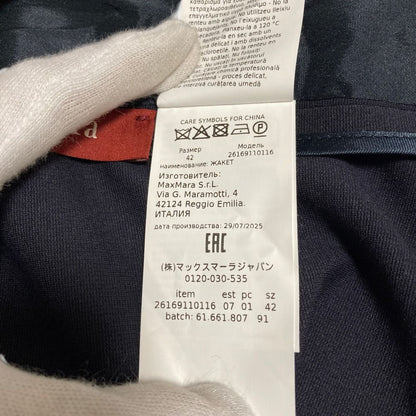 Max Mara Studio Mstriviera Riviera Viscose Jersey Jacket 42 Navy — view 8