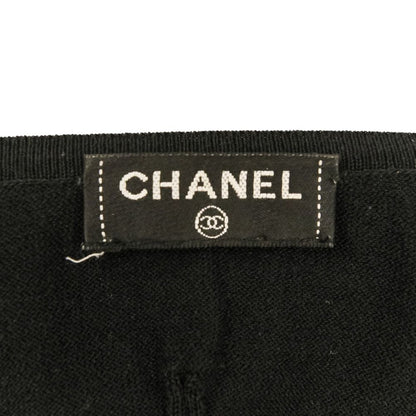 Chanel Silk Blend CC Logo Short Sleeve Summer Knit Sweater 36 Black — view 9
