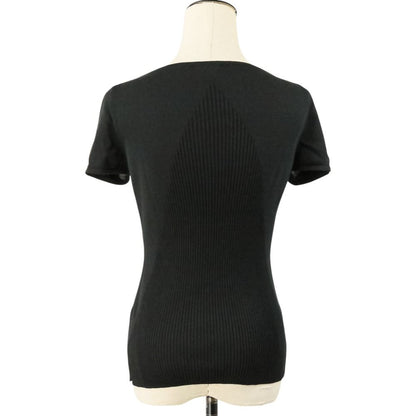 Chanel Silk Blend CC Logo Short Sleeve Summer Knit Sweater 36 Black — view 4