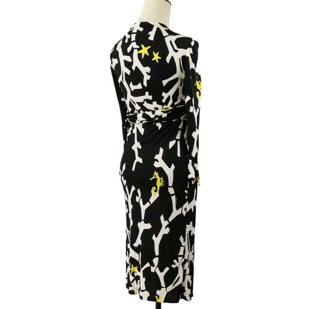 Gucci Bamboo Belt Wrap Dress Knee Length 36 Black — view 5