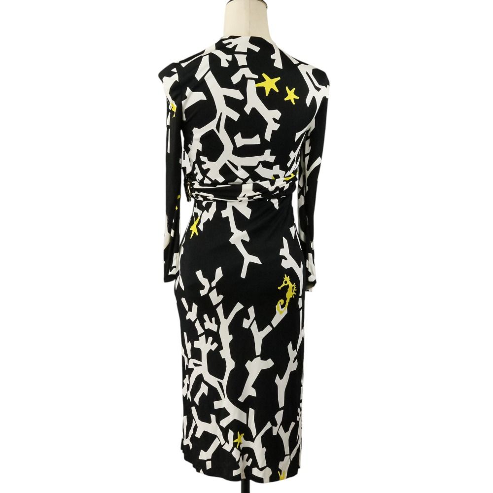 Gucci Bamboo Belt Wrap Dress Knee Length 36 Black — view 4