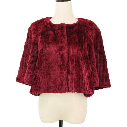 Prada Modacrylic Eco Fur Short Length Jacket 40 Bordeaux