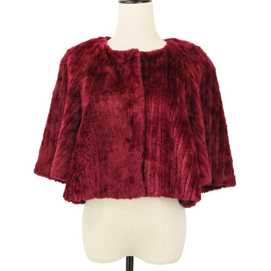 Prada Modacrylic Eco Fur Short Length Jacket 40 Bordeaux