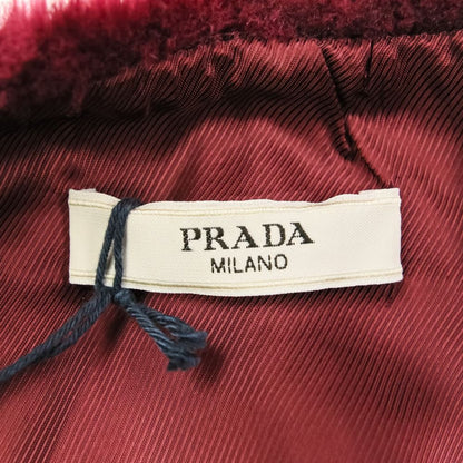 Prada Modacrylic Eco Fur Short Length Jacket 40 Bordeaux — view 9