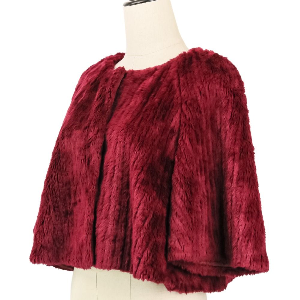 Prada Modacrylic Eco Fur Short Length Jacket 40 Bordeaux — view 3