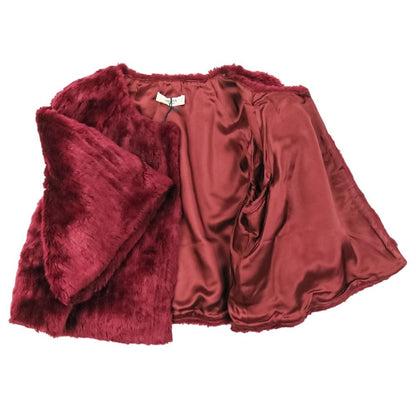 Prada Modacrylic Eco Fur Short Length Jacket 40 Bordeaux — view 6