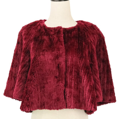 Prada Modacrylic Eco Fur Short Length Jacket 40 Bordeaux — view 2