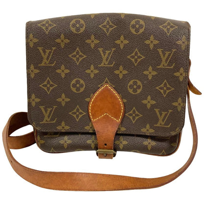 Louis Vuitton Cartouchiere Monogram Shoulder Bag Brown