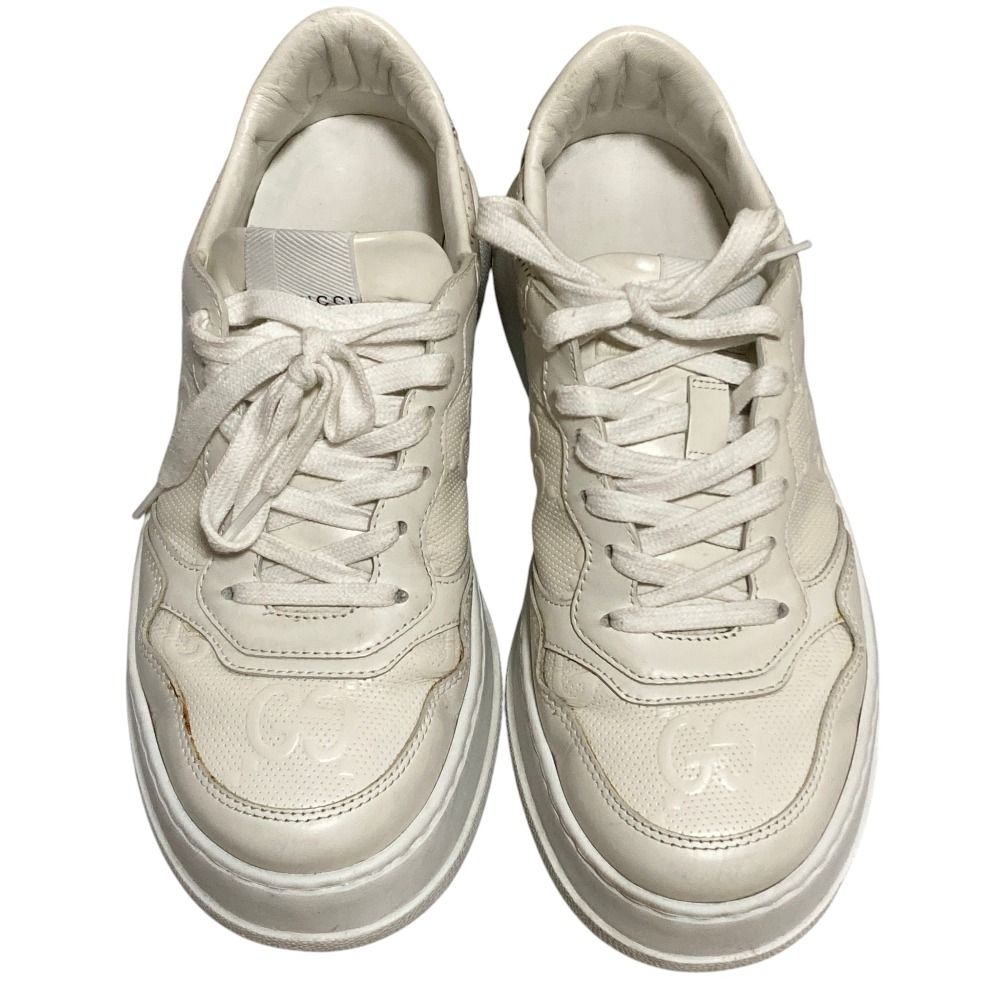 Gucci GG Leather Sneakers 6.5 White — view 3