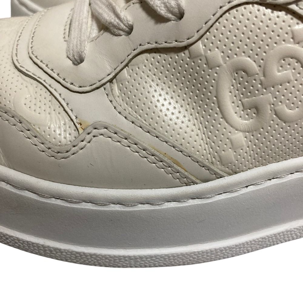 Gucci GG Leather Sneakers 6.5 White — view 7