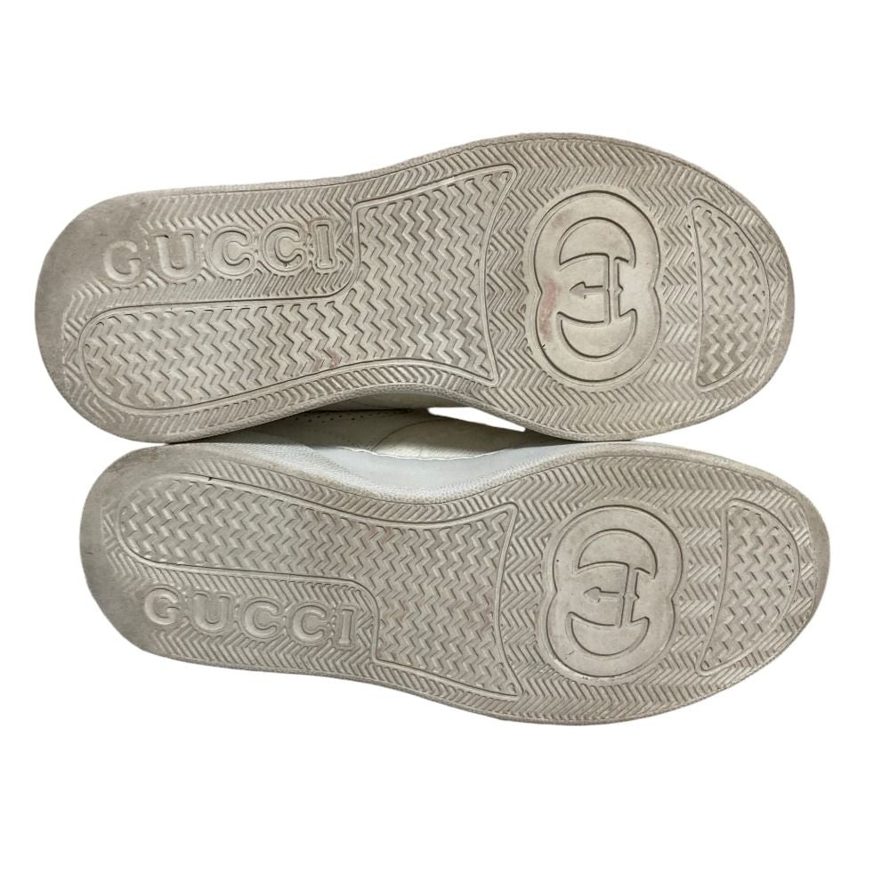 Gucci GG Leather Sneakers 6.5 White — view 8