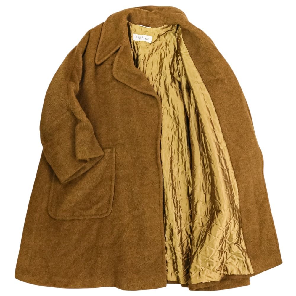 Max Mara Alpaca Long Coat 42 Brown — view 5
