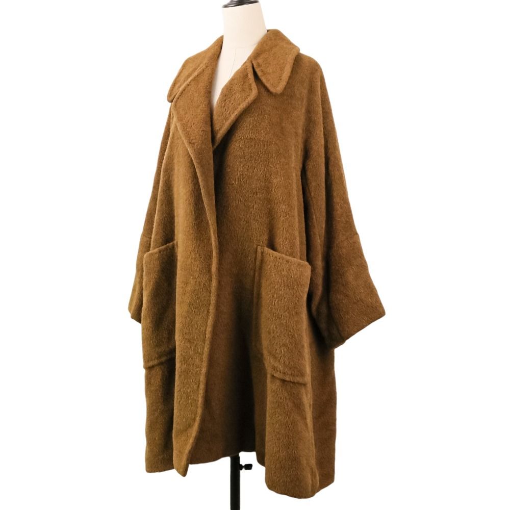 Max Mara Alpaca Long Coat 42 Brown — view 2