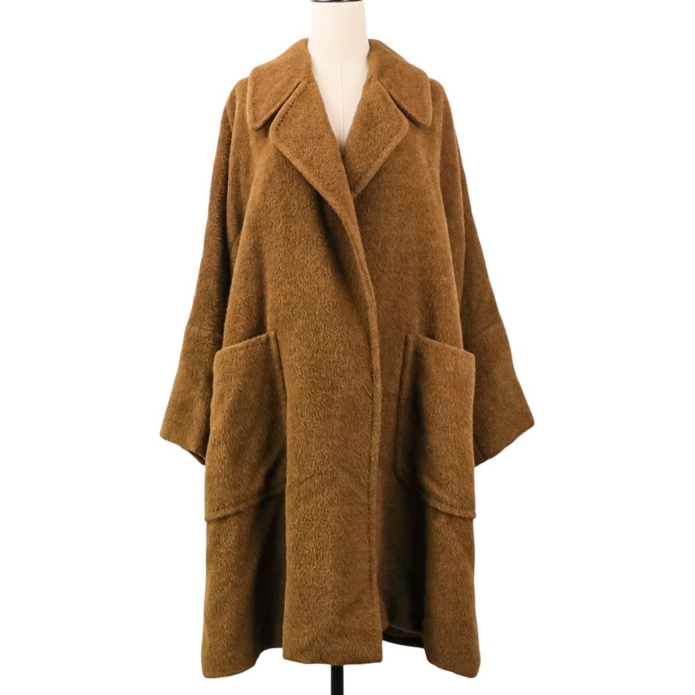 Max Mara Alpaca Long Coat 42 Brown