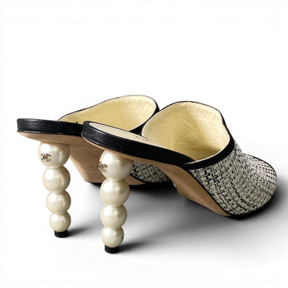 Chanel Tweed Pearl Sandal — view 4