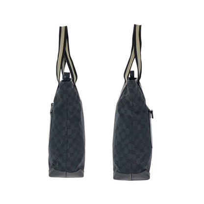 Gucci Black Silver GG Canvas Leather 019 Tote Shoulder — view 8