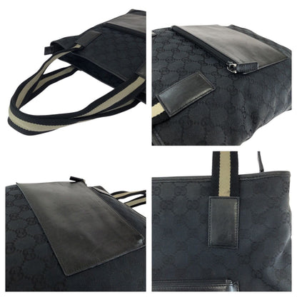 Gucci Black Silver GG Canvas Leather 019 Tote Shoulder — view 6