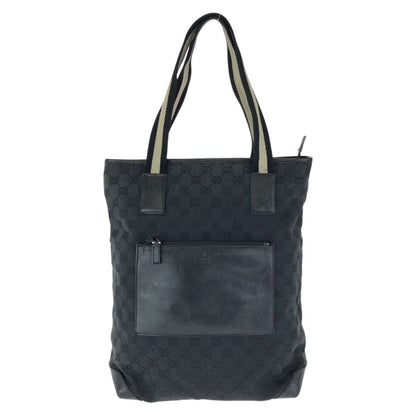 Gucci Black Silver GG Canvas Leather 019 Tote Shoulder