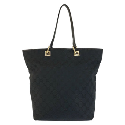 Gucci Black Gold GG Canvas Leather 002 Tote Shoulder