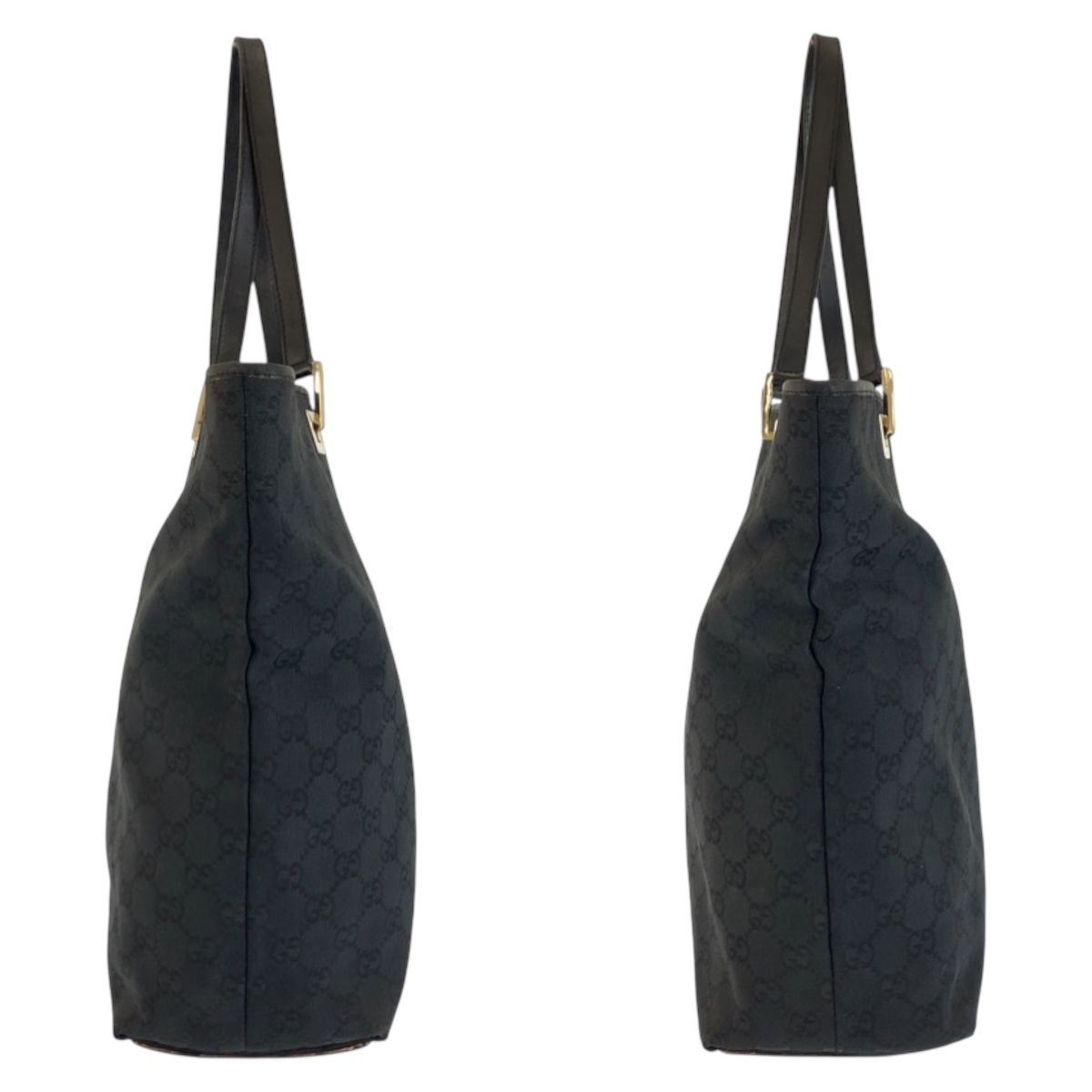 Gucci Black Gold GG Canvas Leather 002 Tote Shoulder — view 7