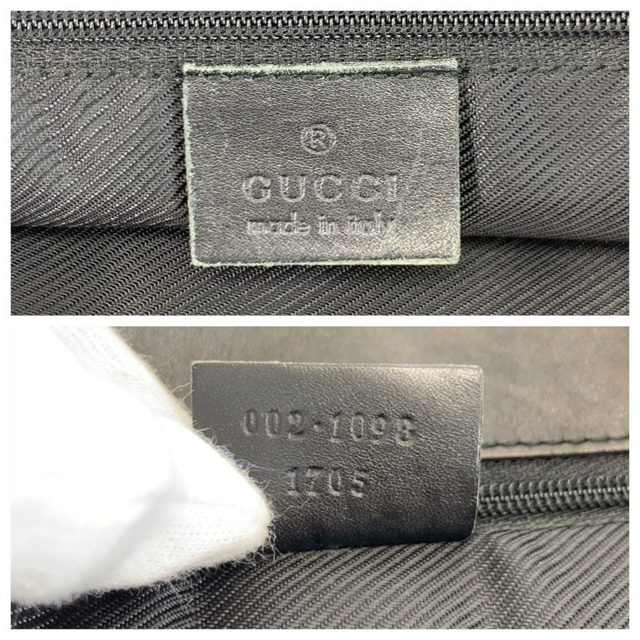 Gucci Black Gold GG Canvas Leather 002 Tote Shoulder — view 3