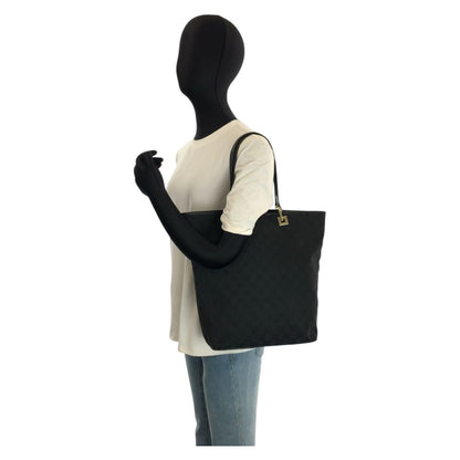 Gucci Black Gold GG Canvas Leather 002 Tote Shoulder — view 6