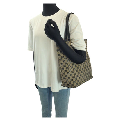 Gucci Beige Black Gold GG Canvas Leather 002 Tote Shoulder — view 7