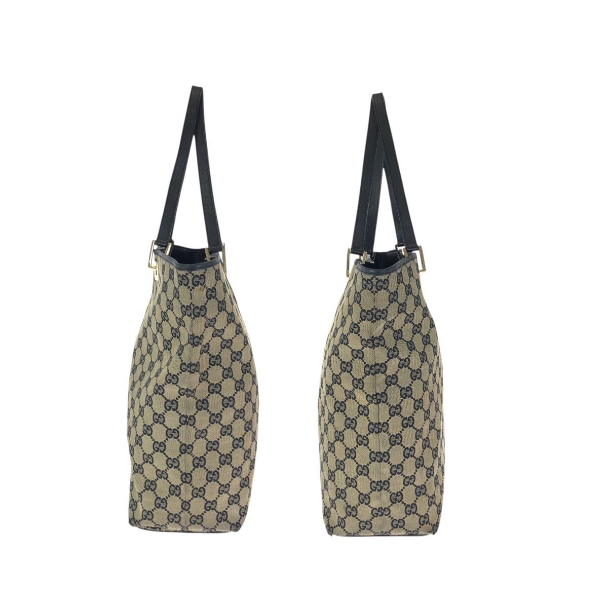 Gucci Beige Black Gold GG Canvas Leather 002 Tote Shoulder — view 8