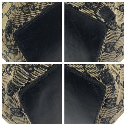 Gucci Beige Black Gold GG Canvas Leather 002 Tote Shoulder — view 3