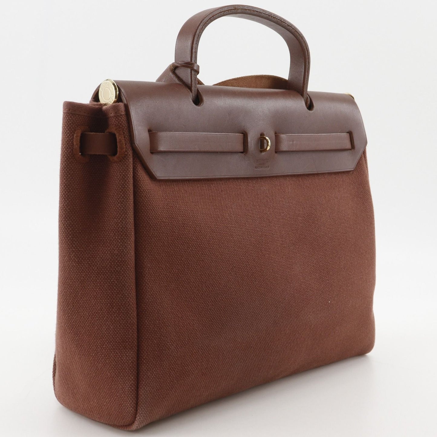 Hermes Herbag PM 2-Way Shoulder Toile GM Beige Brown Handbag — view 3