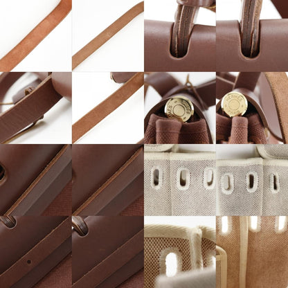 Hermes Herbag PM 2-Way Shoulder Toile GM Beige Brown Handbag — view 8