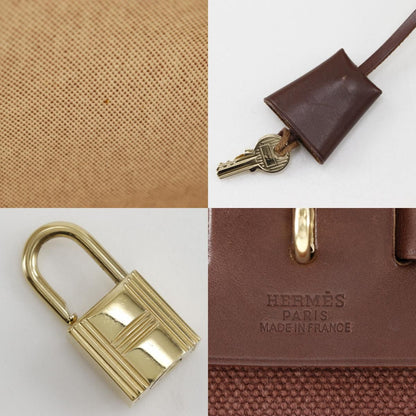 Hermes Herbag PM 2-Way Shoulder Toile GM Beige Brown Handbag — view 9