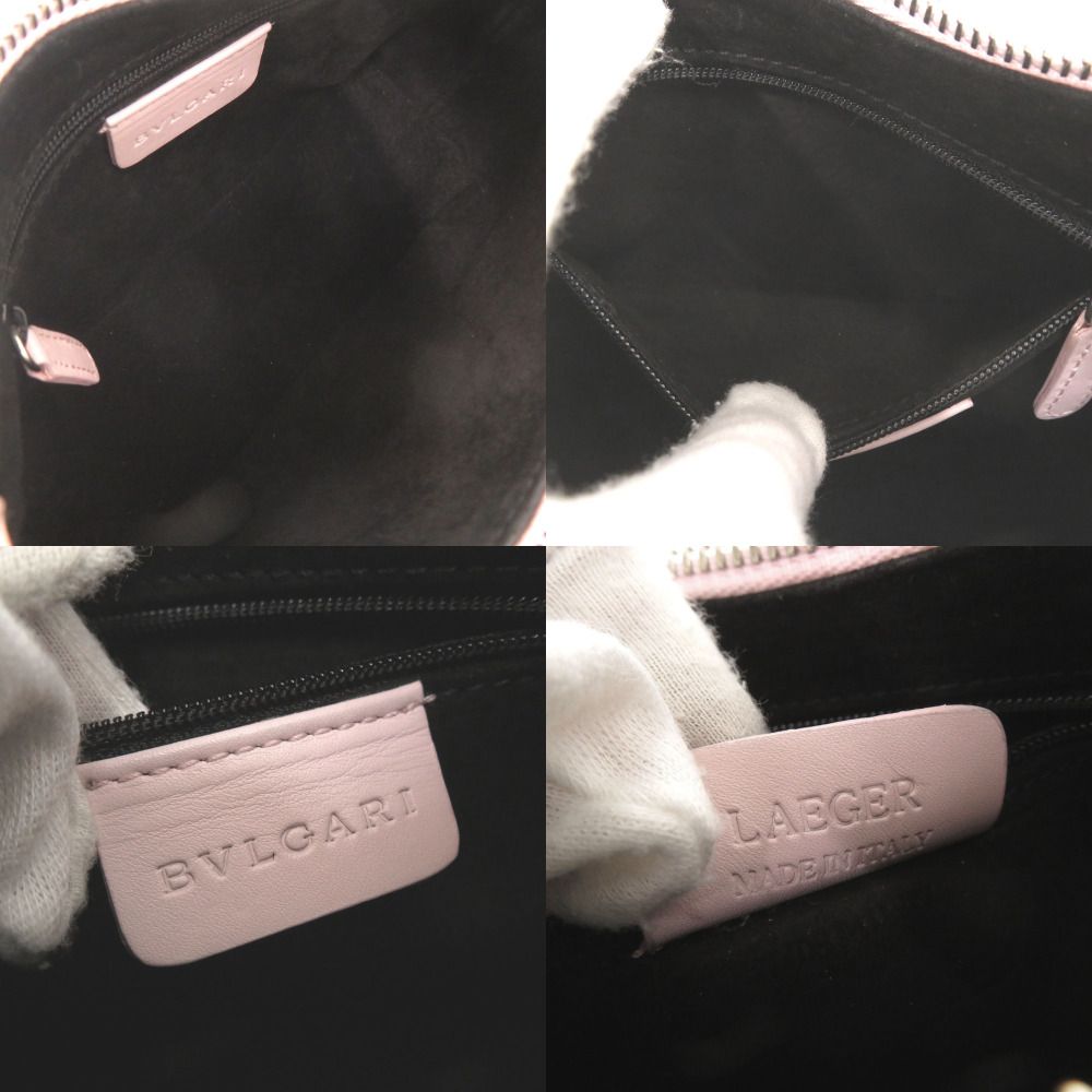 Bvlgari Logo Leather Pink Shoulder — view 5