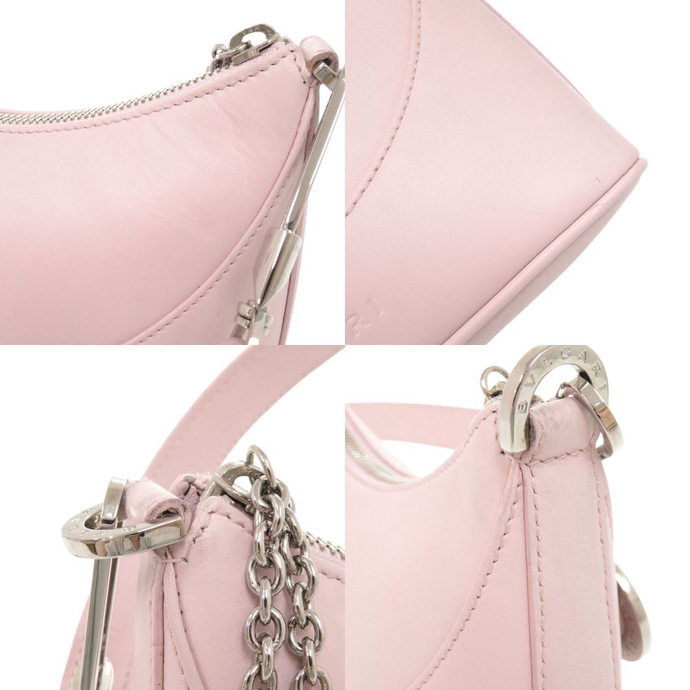 Bvlgari Logo Leather Pink Shoulder — view 9