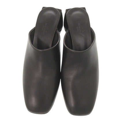 Hermes Christie 38 Leather Black Sandals — view 2