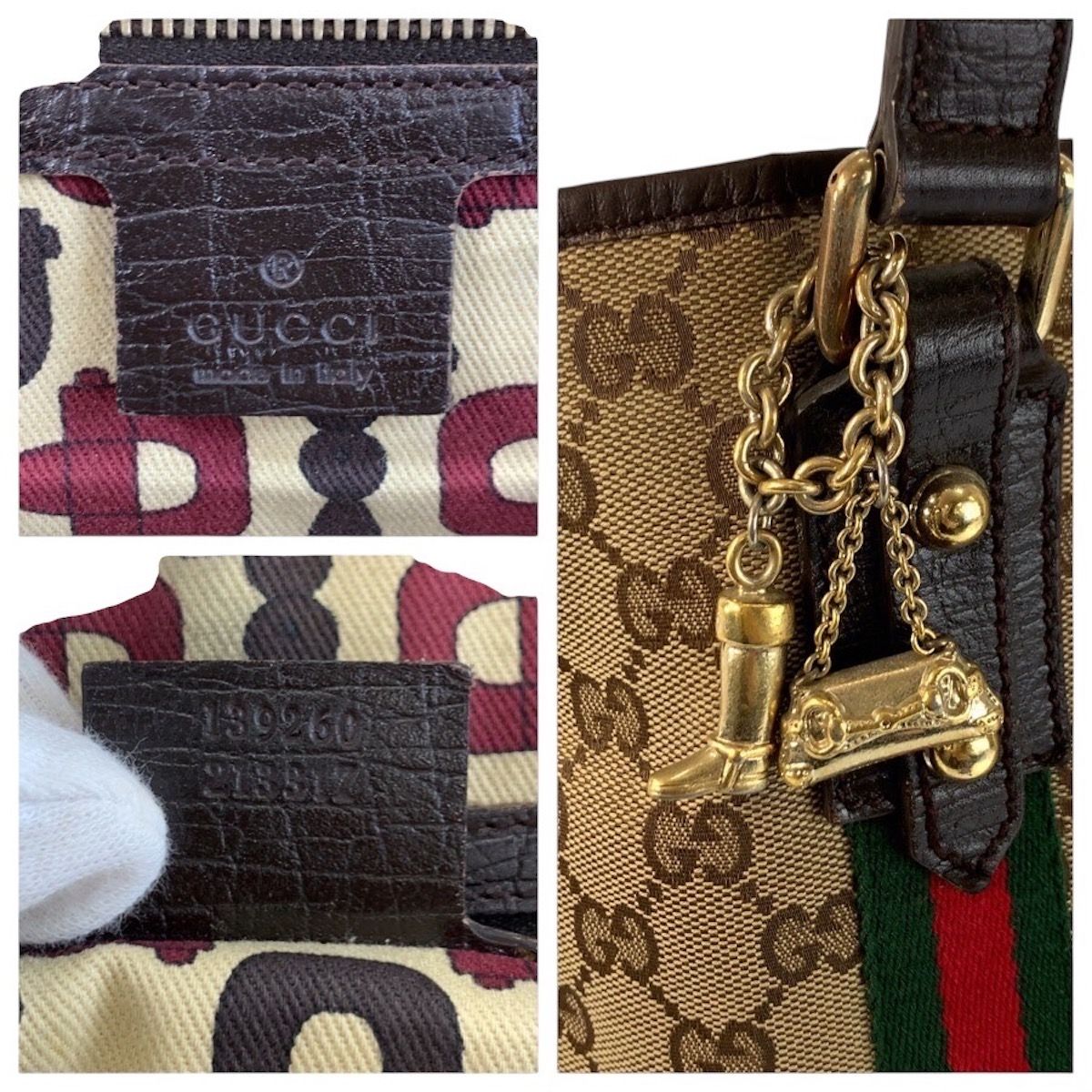 Gucci Sherry Line Beige Brown Gold GG Canvas Tote Shoulder — view 4