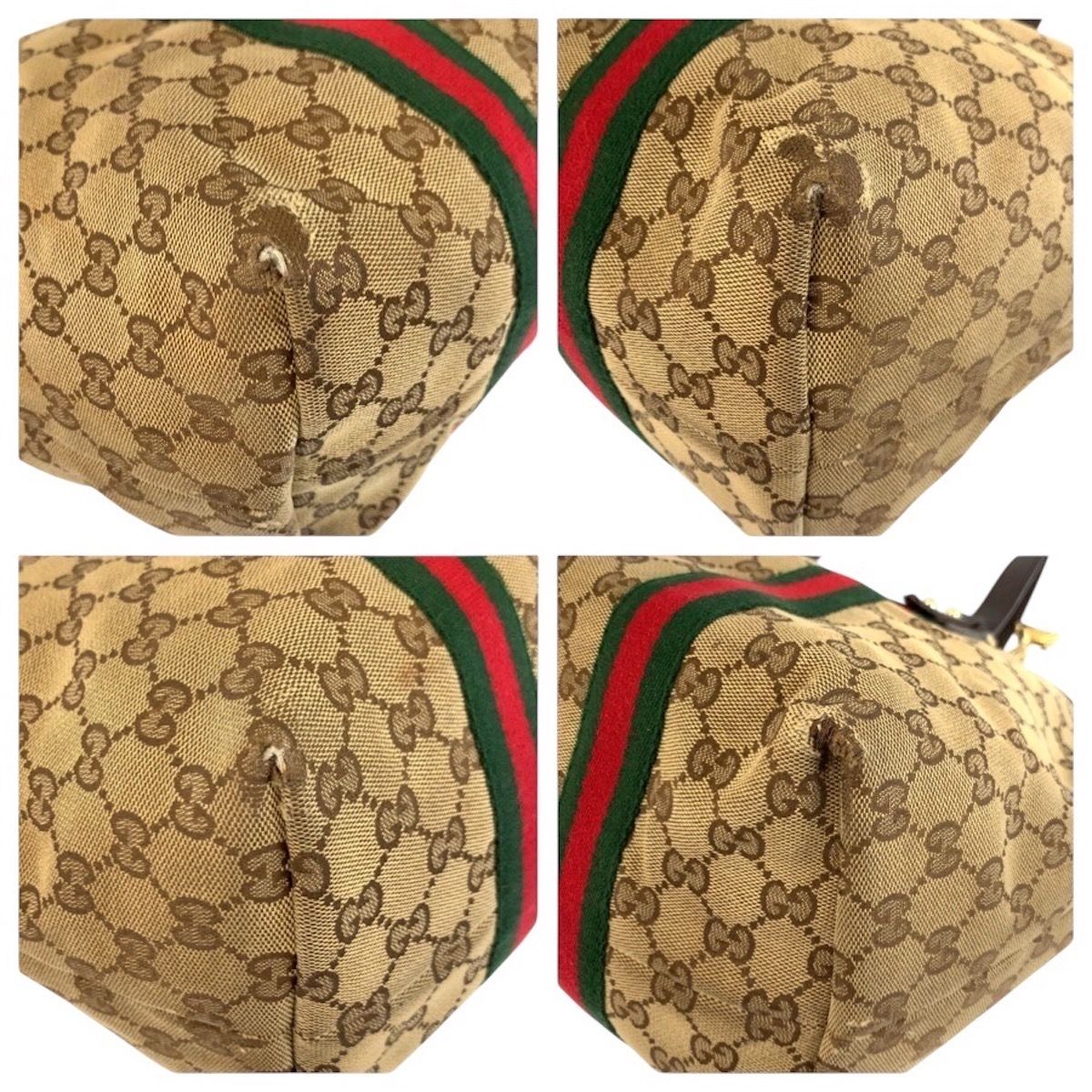 Gucci Sherry Line Beige Brown Gold GG Canvas Tote Shoulder — view 3