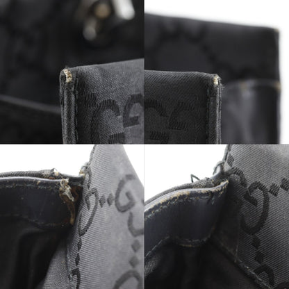 Gucci GG Tote Bamboo Nylon Canvas Black Handbag — view 8