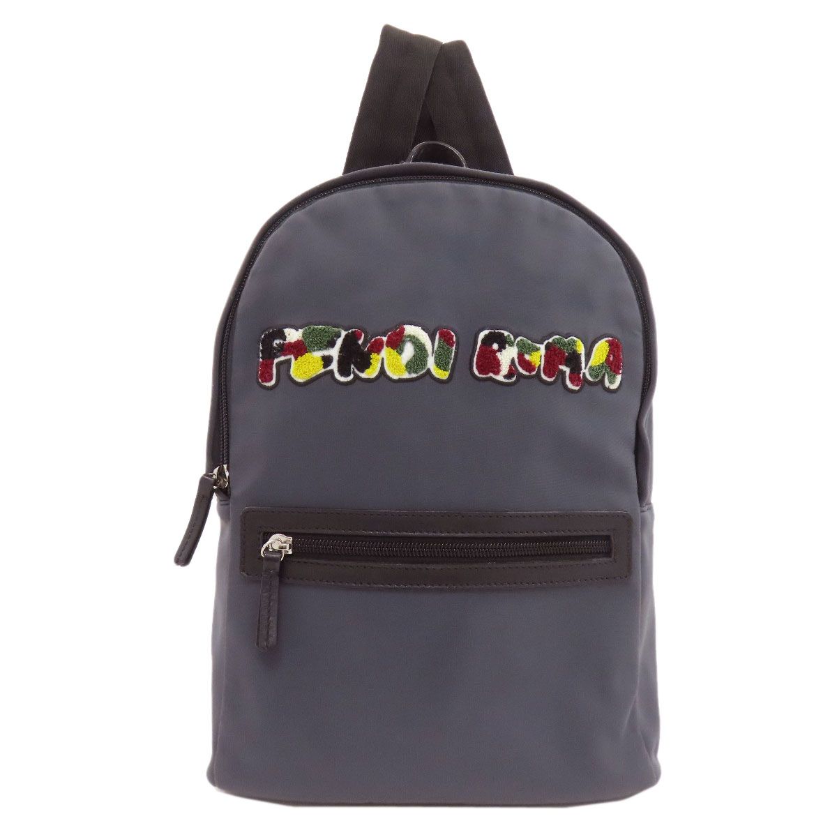Fendi Logo Patch Backpack Nylon Polyurethane