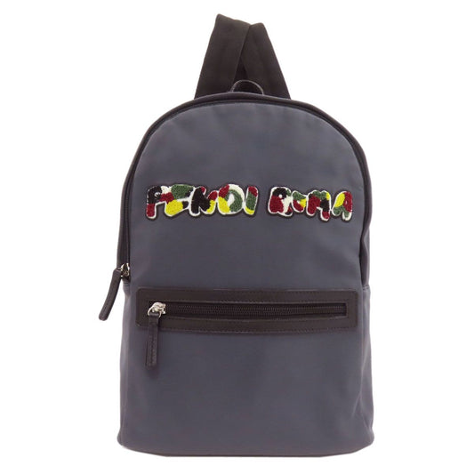 Fendi Logo Patch Backpack Nylon Polyurethane