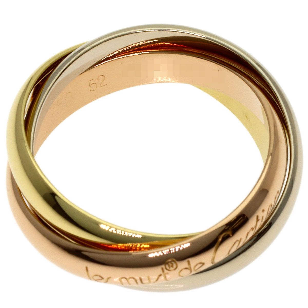 Cartier Trinity 52 Ring 18k Yellow Gold 18k White Pink — view 4