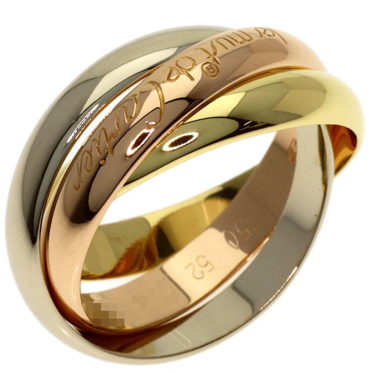 Cartier Trinity 52 Ring 18k Yellow Gold 18k White Pink — view 2
