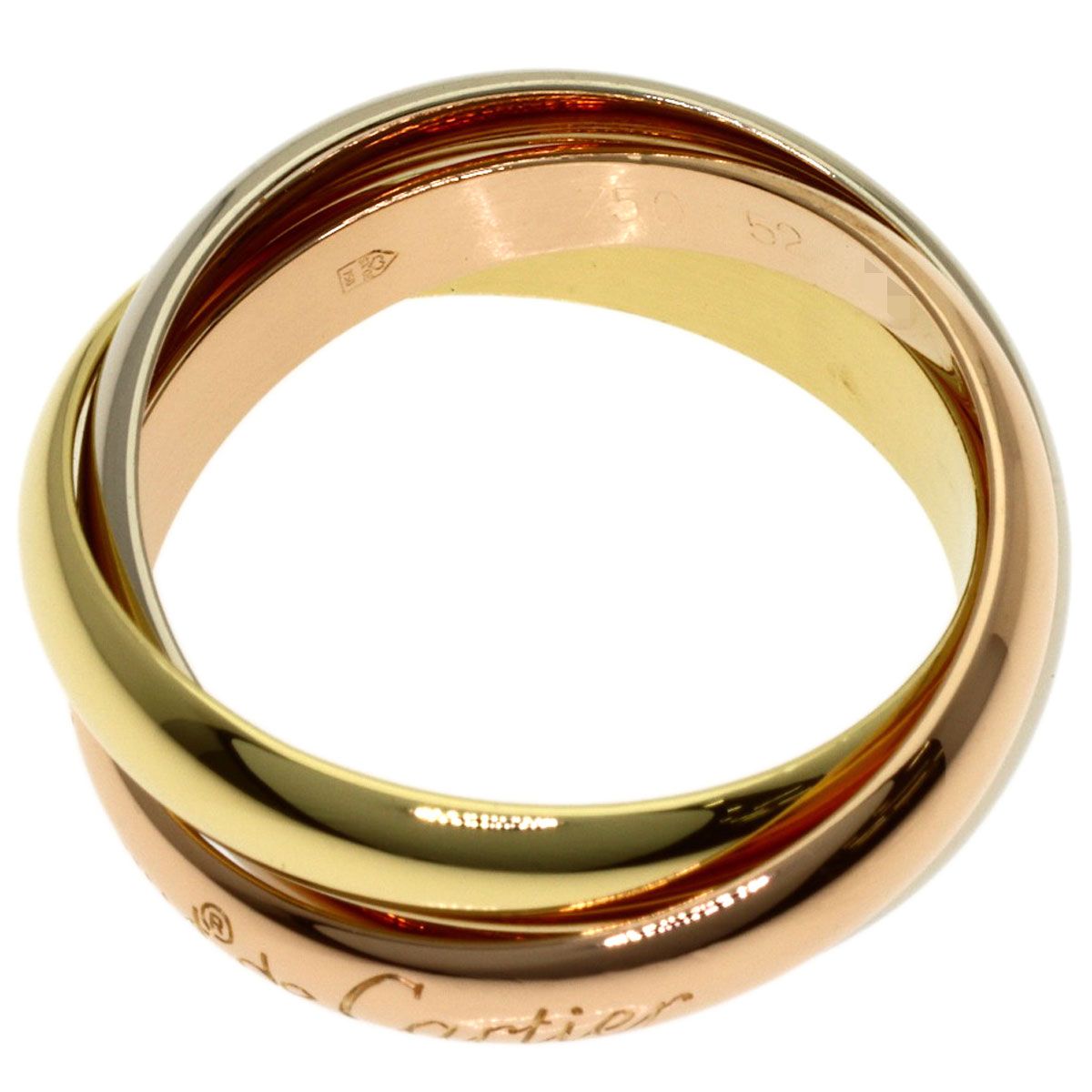 Cartier Trinity 52 Ring 18k Yellow Gold 18k White Pink — view 3
